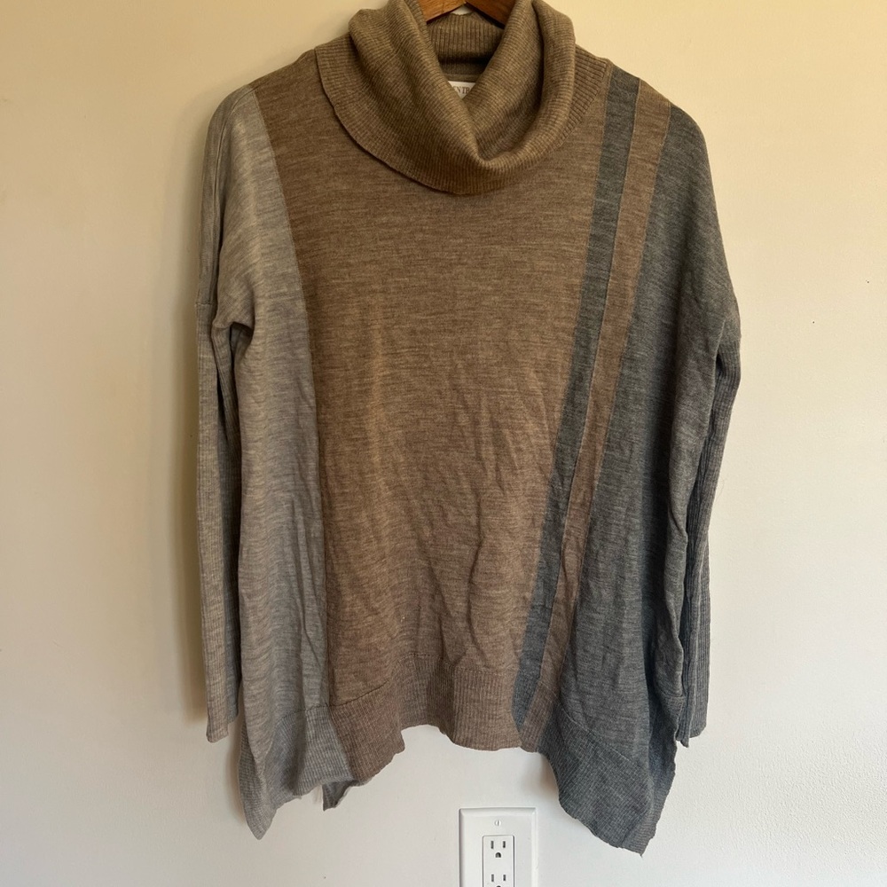 Ellen Tracy Women's Cowl Neck Sweater in Brown and Gray
